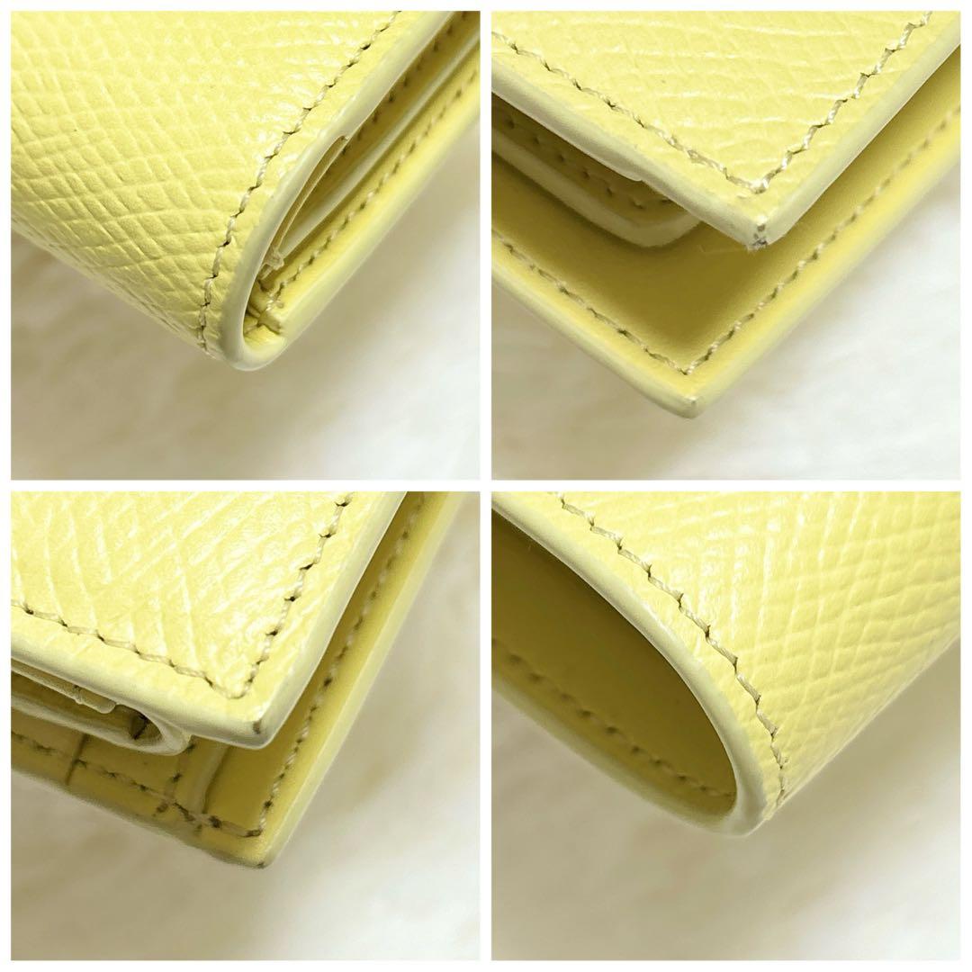 極美品✨️CELINE 二つ折り財布 イエロー スモールストラップウォレット