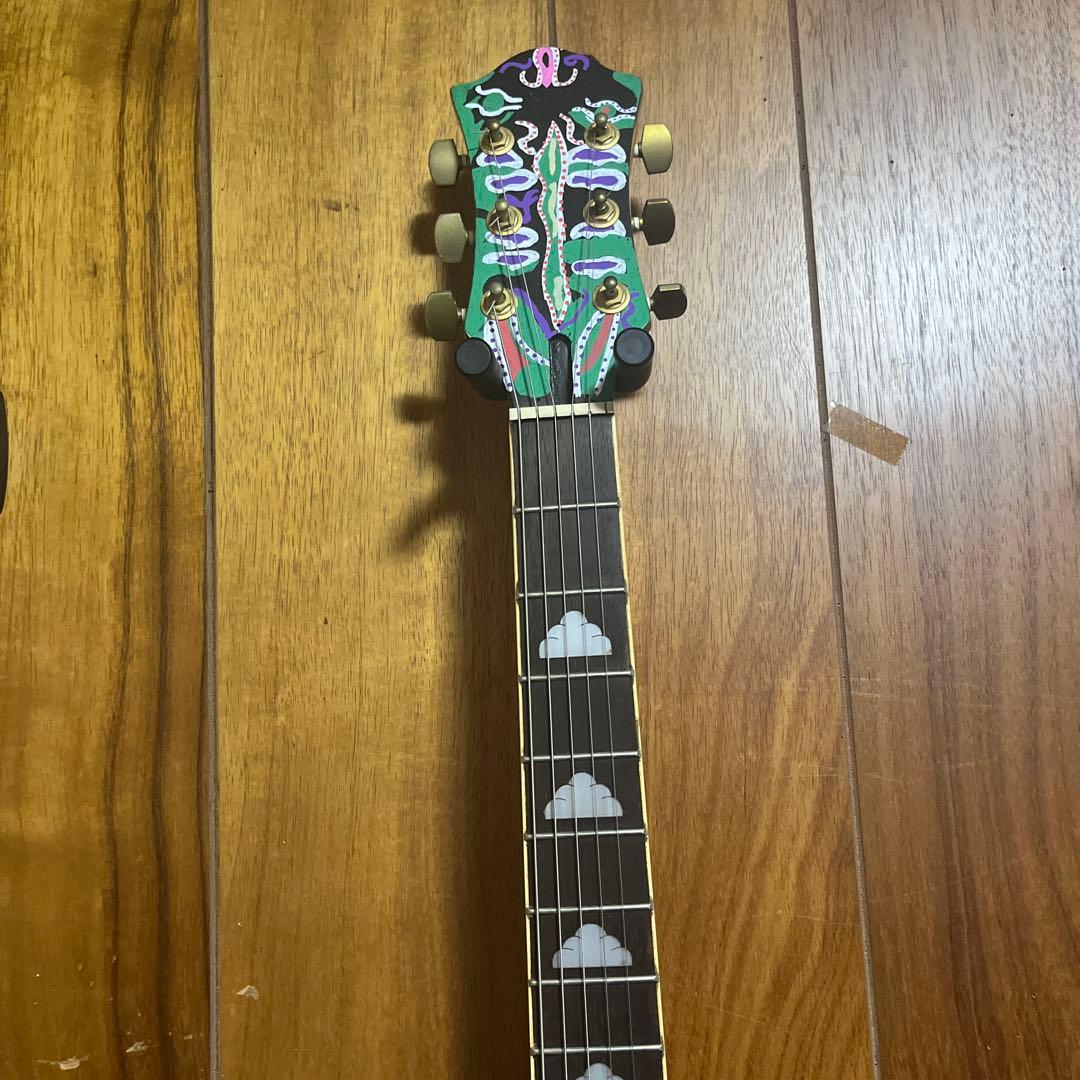 サイケペイント風自作ギター (ジャンク)