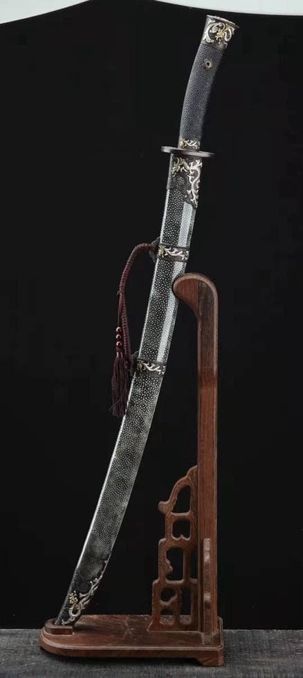 三色銅竜紋刀（魚皮型）模造刀 居合刀 武士道 武具 漢剣 唐刀 龍泉剣 手鍛造