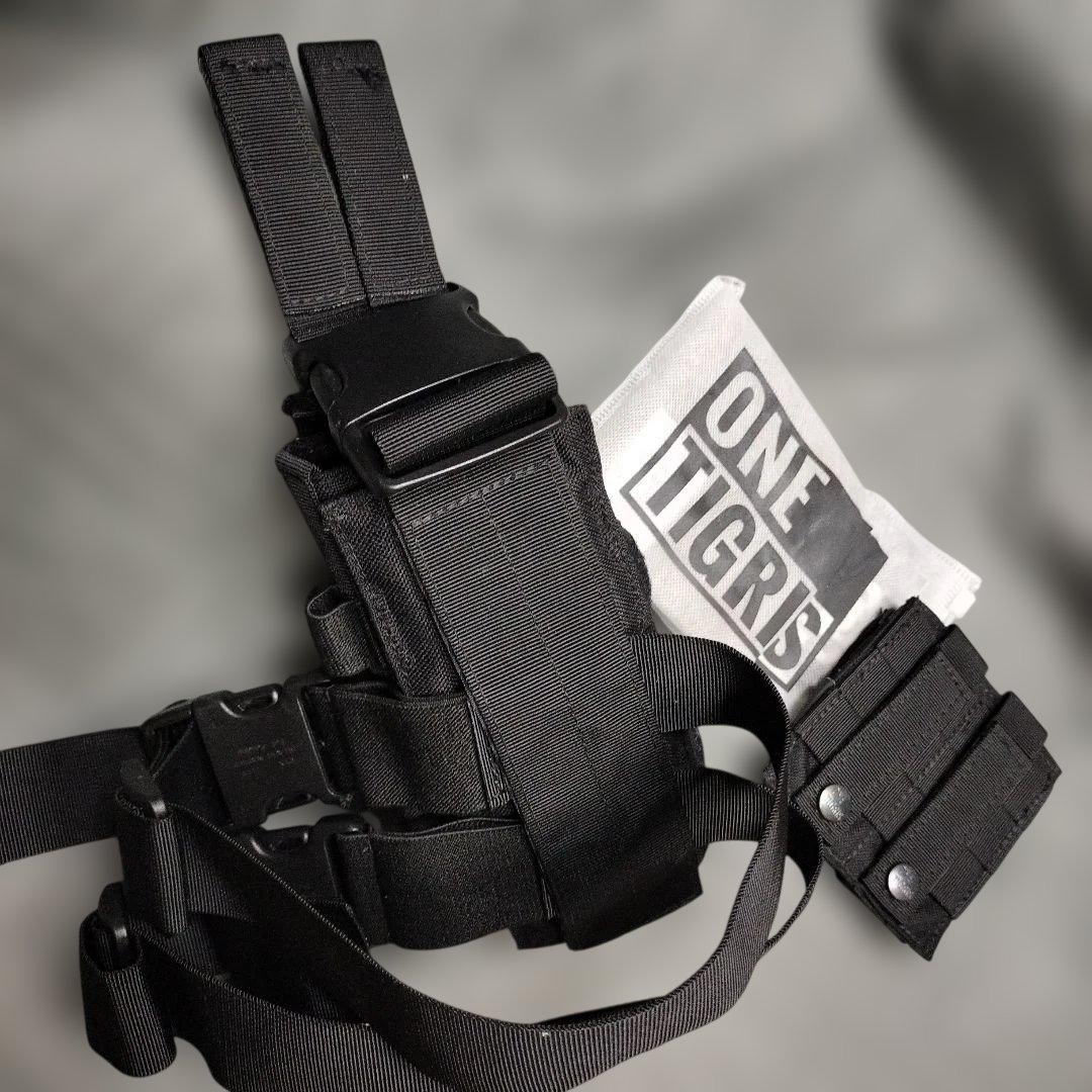 【サバゲ】ONE TIGRIS③点 ブラック レッグホルスター マガジンホルダー