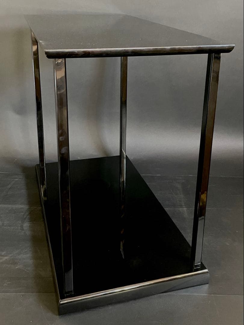 「母」 塗師 茶平一斎 真台子 真塗 台子 共箱 茶道具 （113F①）