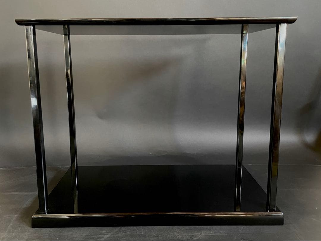 「母」 塗師 茶平一斎 真台子 真塗 台子 共箱 茶道具 （113F①）