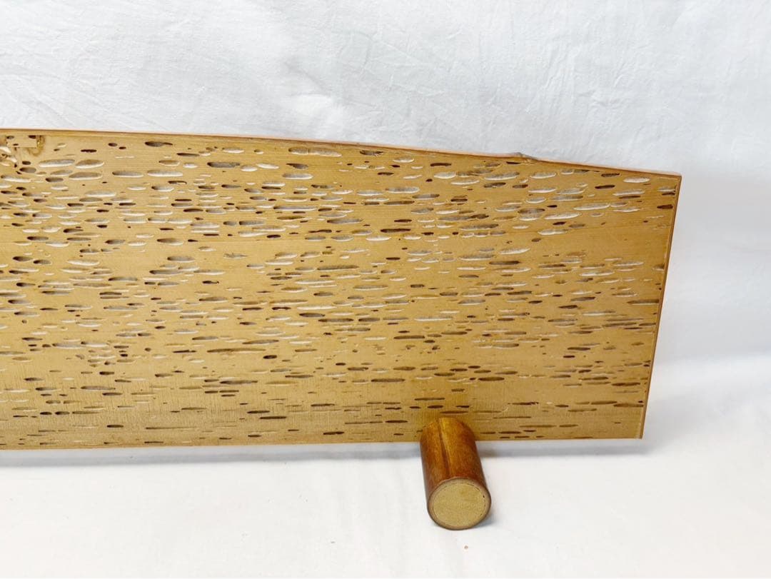 ほぼ未使用 茶道具 指物師 小林一斉作 虫喰 皆界 刻印 茶室道具 間仕仕切 箱