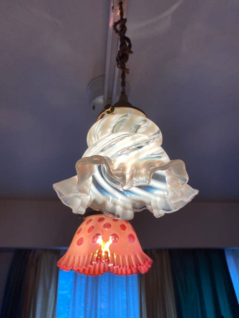 OLD FENTON フェントン　オパールセント　ガラスシェード　ペンダント