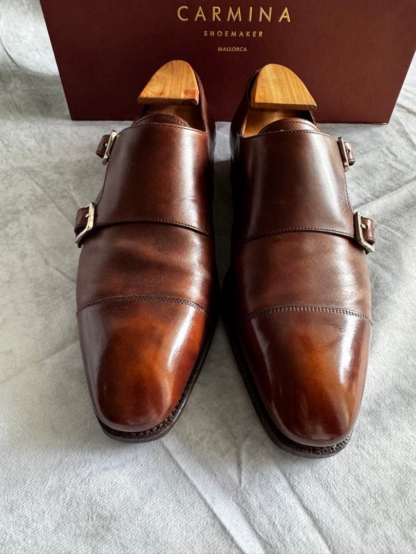 CARMINA ブラウン ダブルモンク　ミュージアムカーフ　6 2/1