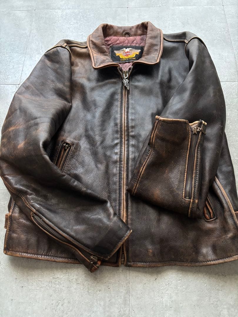 ハーレーダビッドソン　シングルライダースジャケット　Lサイズ　雰囲気◎