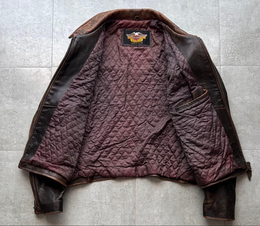 ハーレーダビッドソン　シングルライダースジャケット　Lサイズ　雰囲気◎