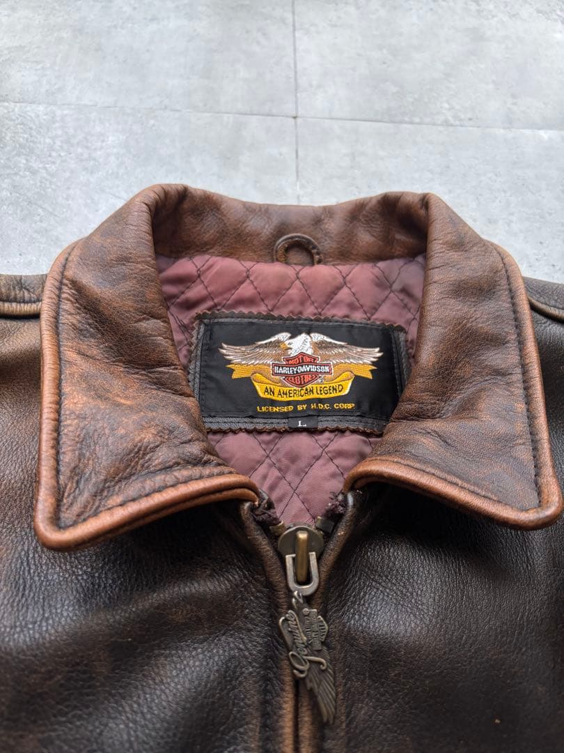 ハーレーダビッドソン　シングルライダースジャケット　Lサイズ　雰囲気◎