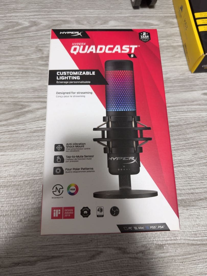 【欠品なし】Hyper X Quadcast S スタンドアロンマイク ブラック