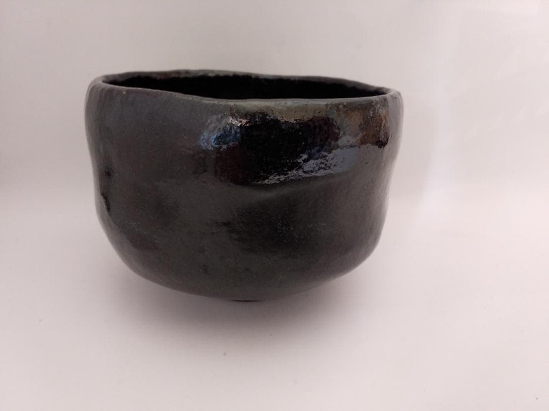 楽焼 佐々木松楽 黒楽茶碗 前大徳 佐藤朴堂 書付 銘 常盤 共布 共箱 新品