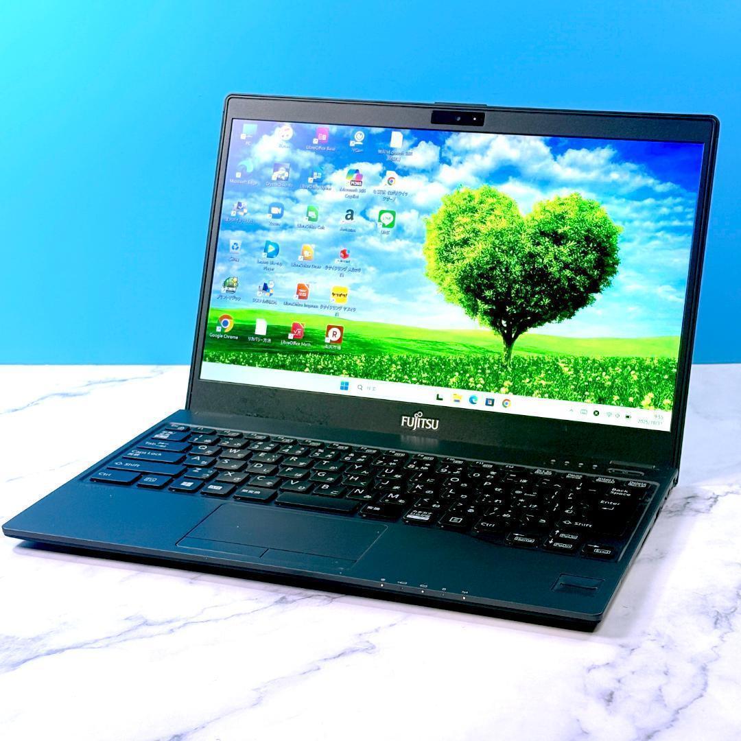 超薄型軽量★メモリ8GB・SSDで快速・指紋認証・Win11☆ノートパソコン