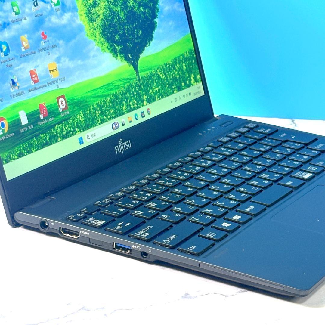 超薄型軽量★メモリ8GB・SSDで快速・指紋認証・Win11☆ノートパソコン