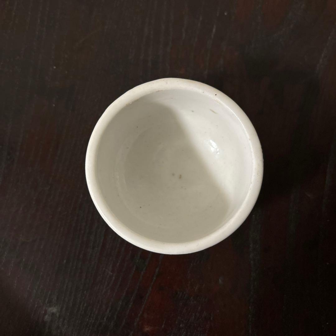 李朝　日帝時代　白磁ぐい呑み　筒盃　骨董　アンティーク　秦秀雄　白洲正子