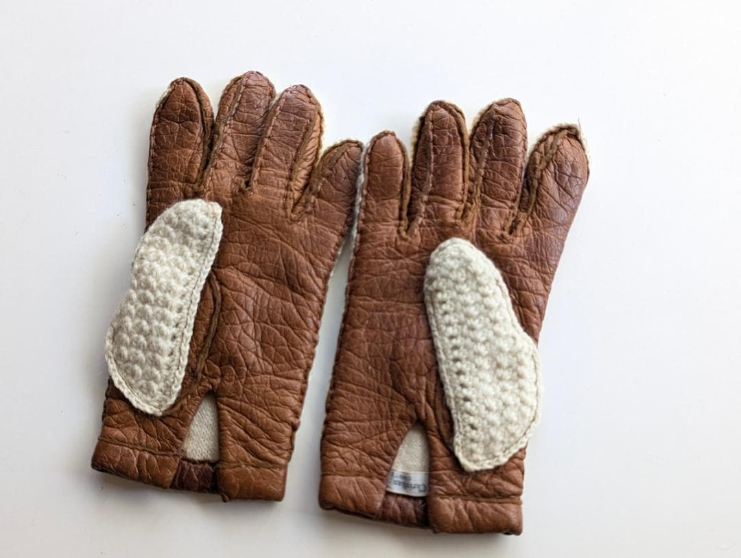 ペッカリーグローブ ヴィンテージ フランス製 ウール Mサイズ ベージュ
