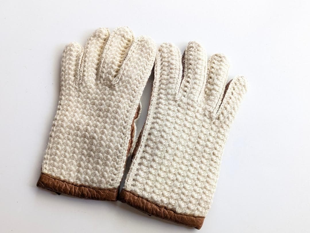 ペッカリーグローブ ヴィンテージ フランス製 ウール Mサイズ ベージュ