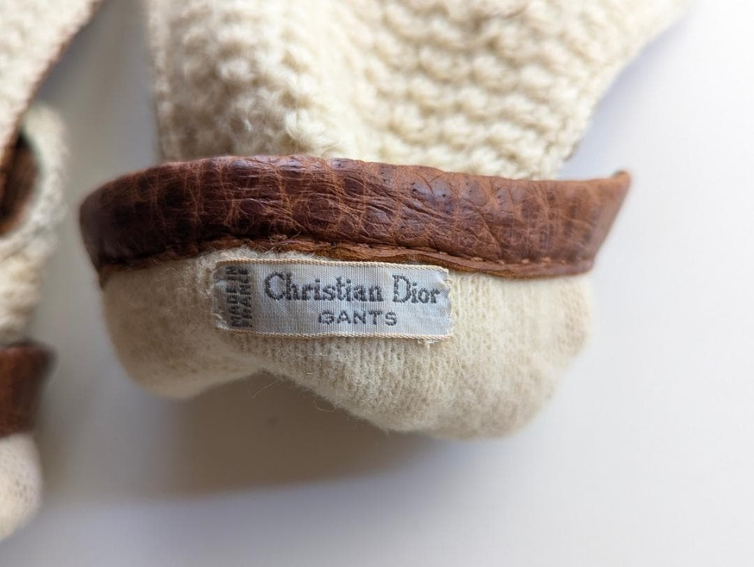 ペッカリーグローブ ヴィンテージ フランス製 ウール Mサイズ ベージュ