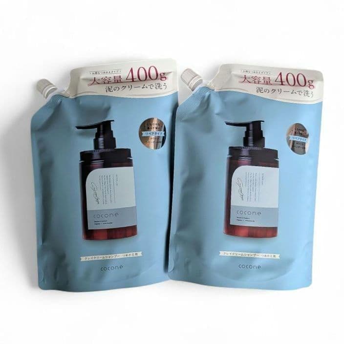 【cocone】クレイクリームシャンプー 本体＋詰替 オーガニック ダメージケア