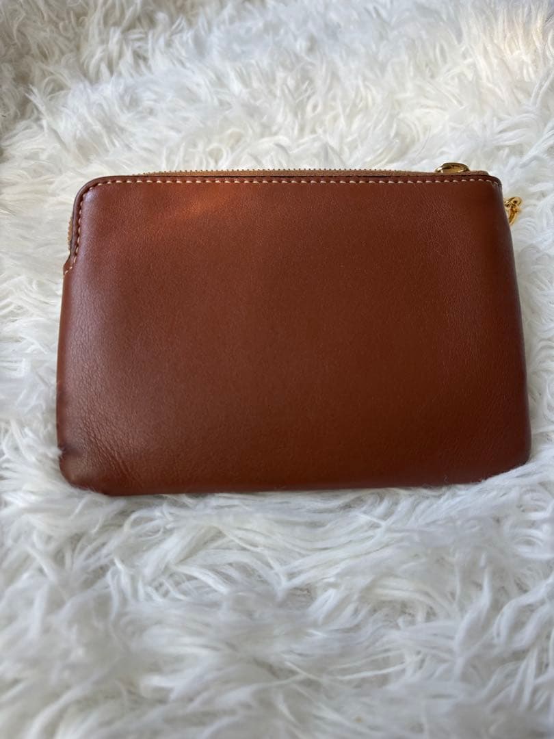 最終値下げ！セリーヌ　CELINE ブラウンレザー ケース ロゴ刺繍