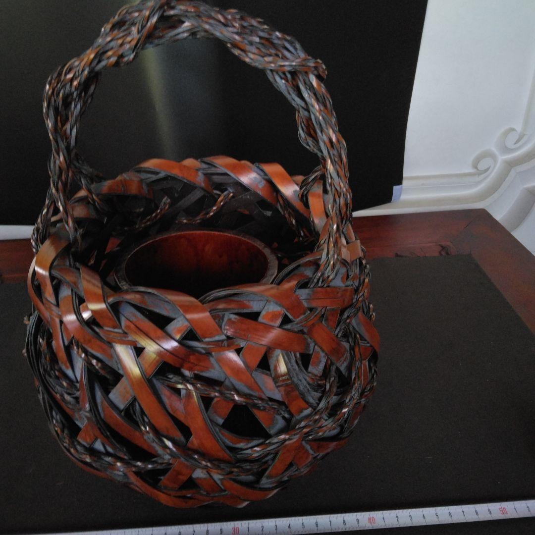 花籠　花入れ　竹細工　おとし付き