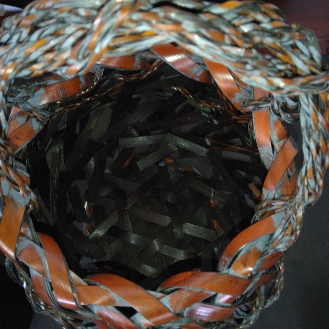 花籠　花入れ　竹細工　おとし付き