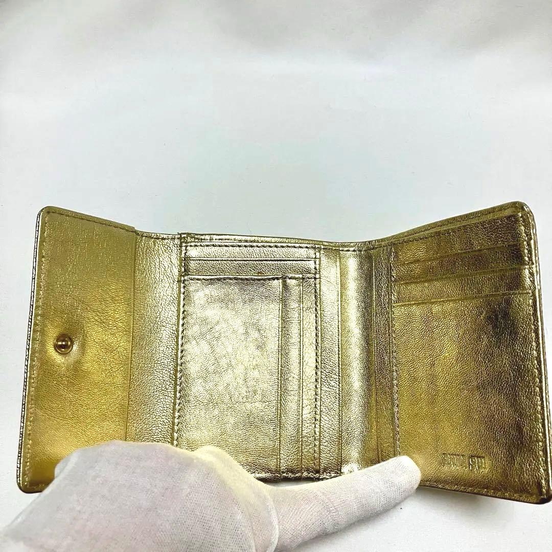 ANNA SUI 新品 未使用 アナスイ 三つ折り財布 ゴールド Ｌ字ファスナー