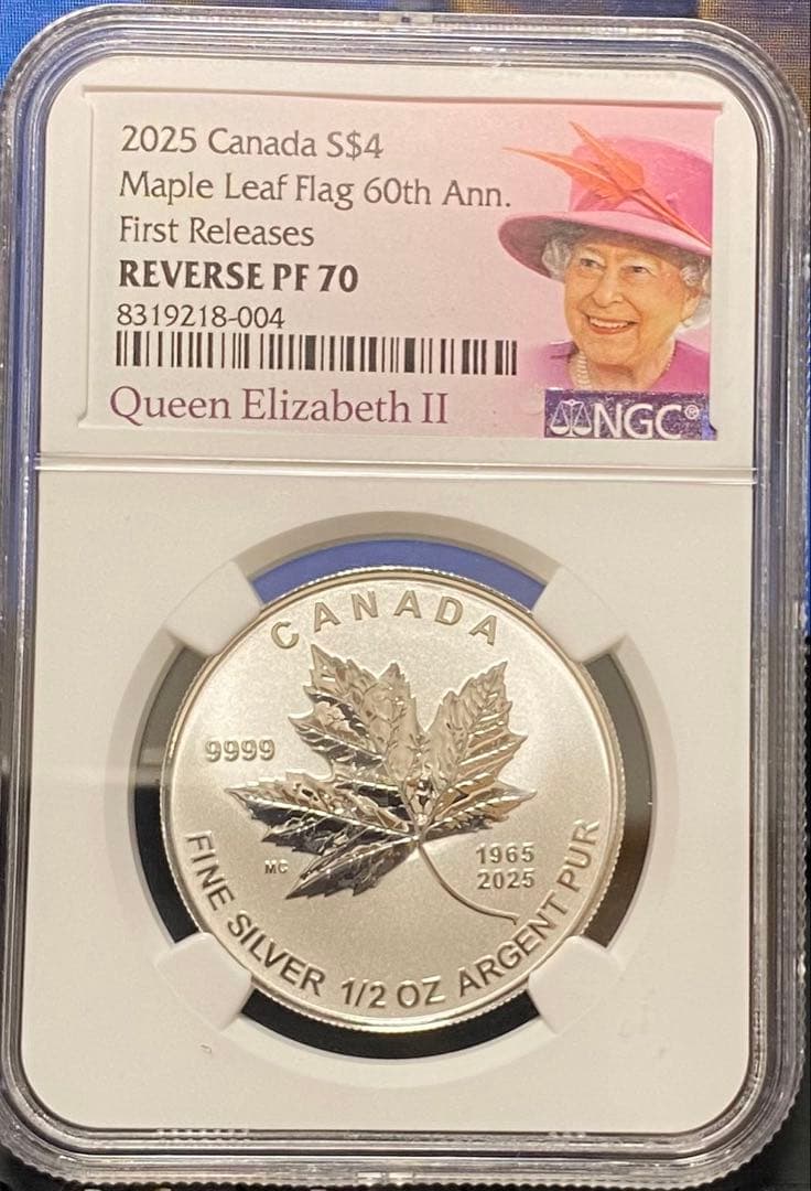 ★ヤングファン必見★最新2025年カナダ メイプルリーフ４ドル 1/2oz 銀貨