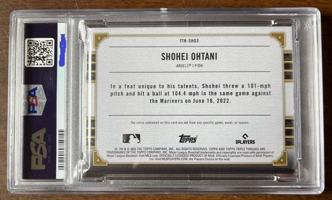 大谷翔平TOPPS TRIPLE THREADS RELICS #TTRSHO3