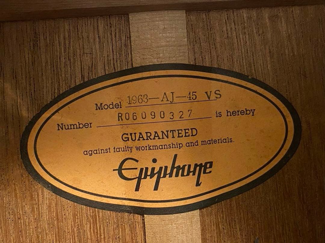 美品 エピフォンEpiphone1963 AJ-45 VSアコギ ハードケース付