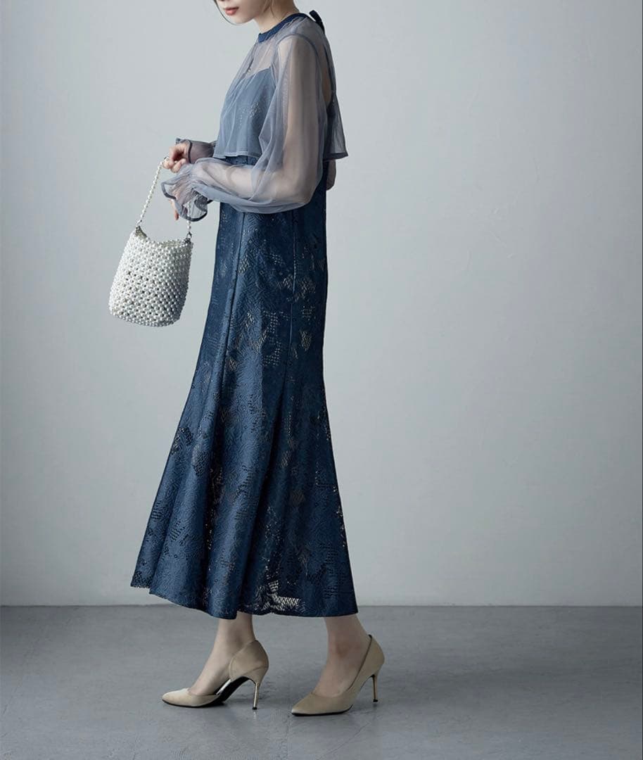 etoll. 3wayシフォンボレロ&レースキャミドレス