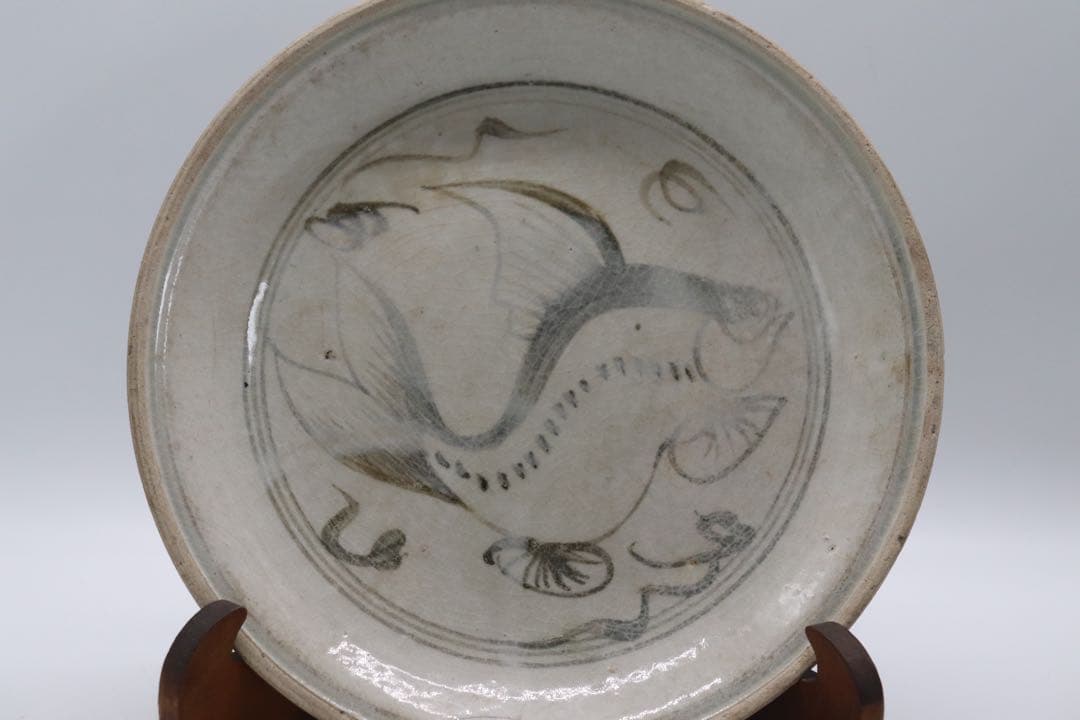 江戸　古伊万里　魚紋大皿　訳あり　送料込み1006