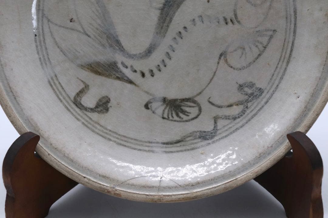 江戸　古伊万里　魚紋大皿　訳あり　送料込み1006