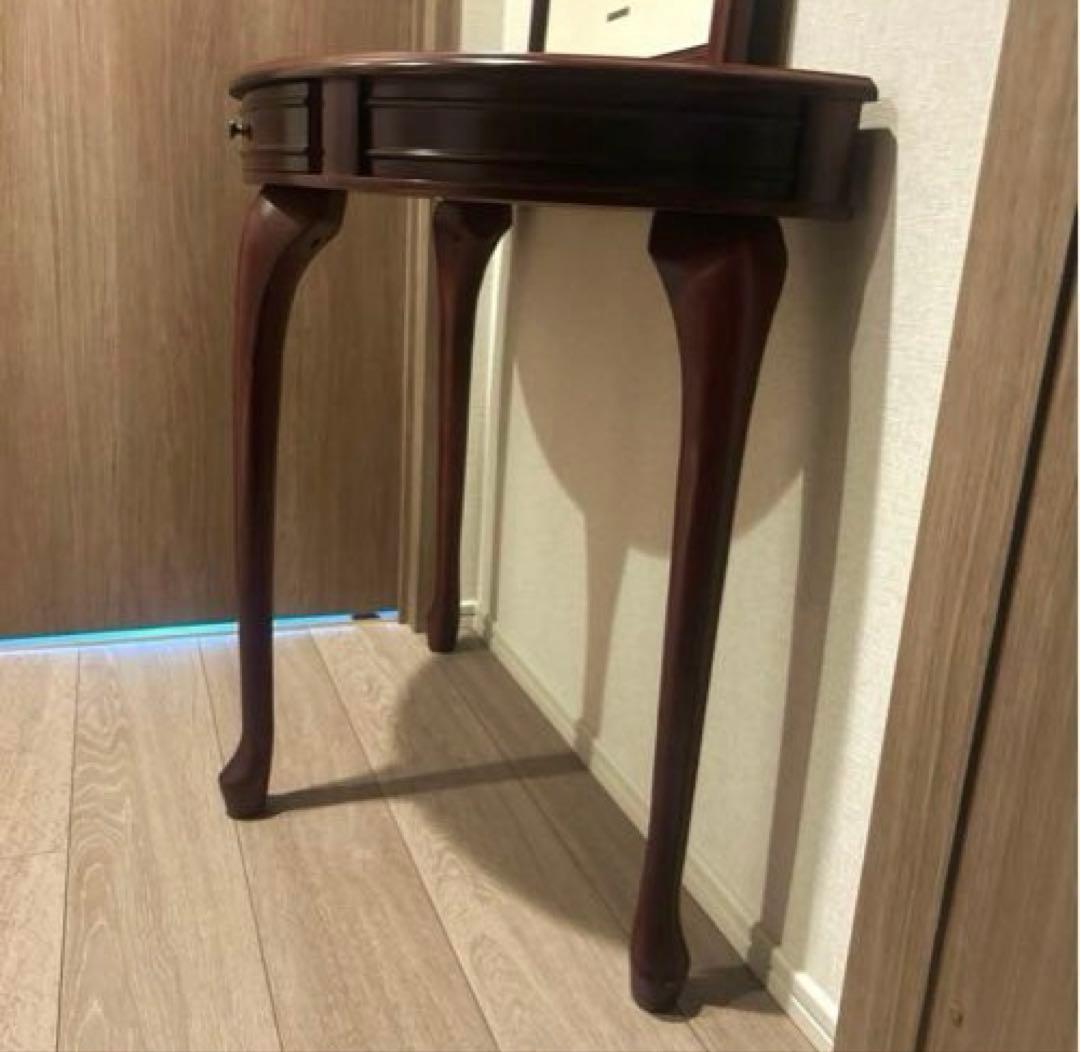 ☆高級家具☆木製ダークブラウン コンソールテーブル引き出し付