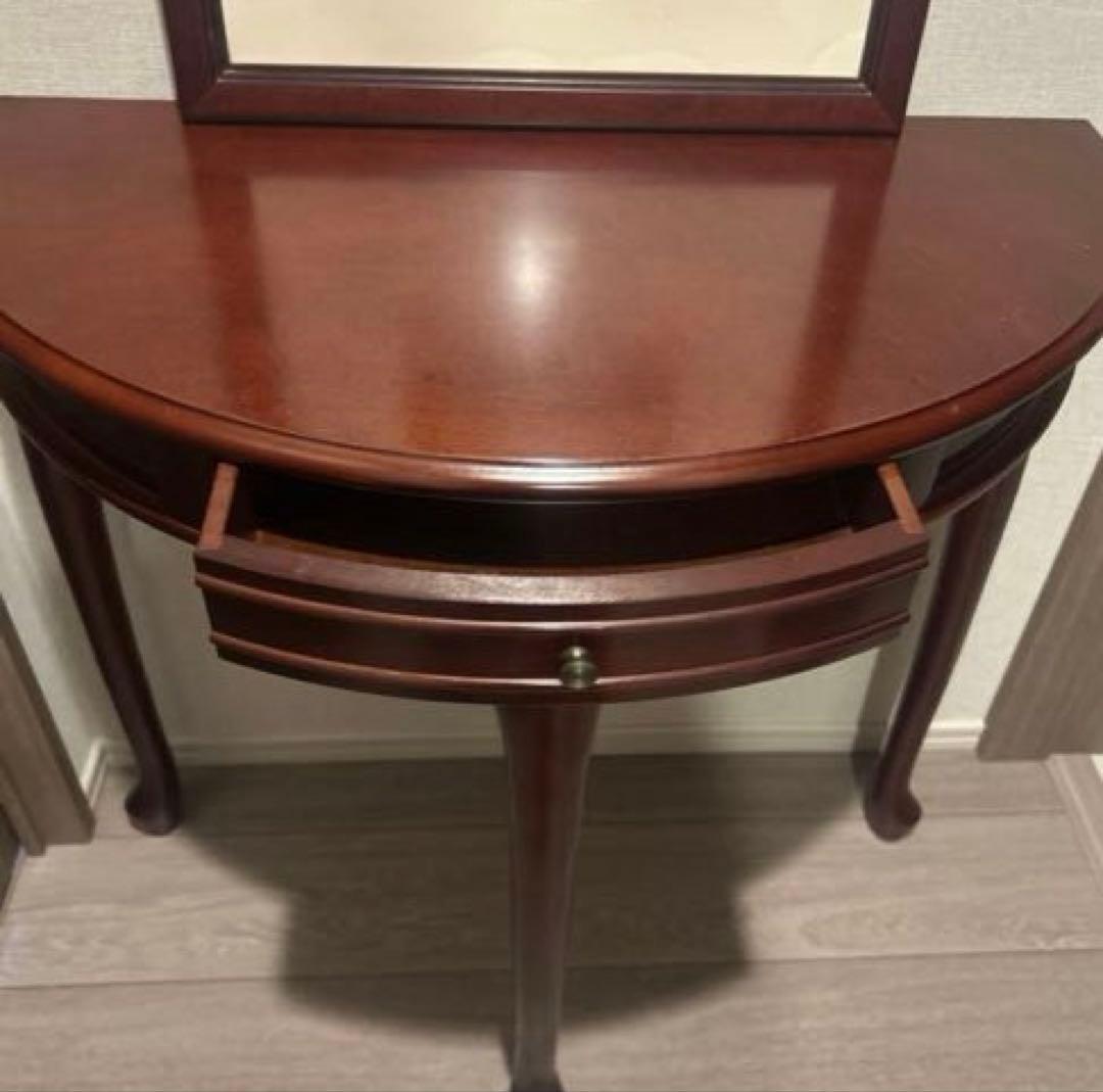 ☆高級家具☆木製ダークブラウン コンソールテーブル引き出し付