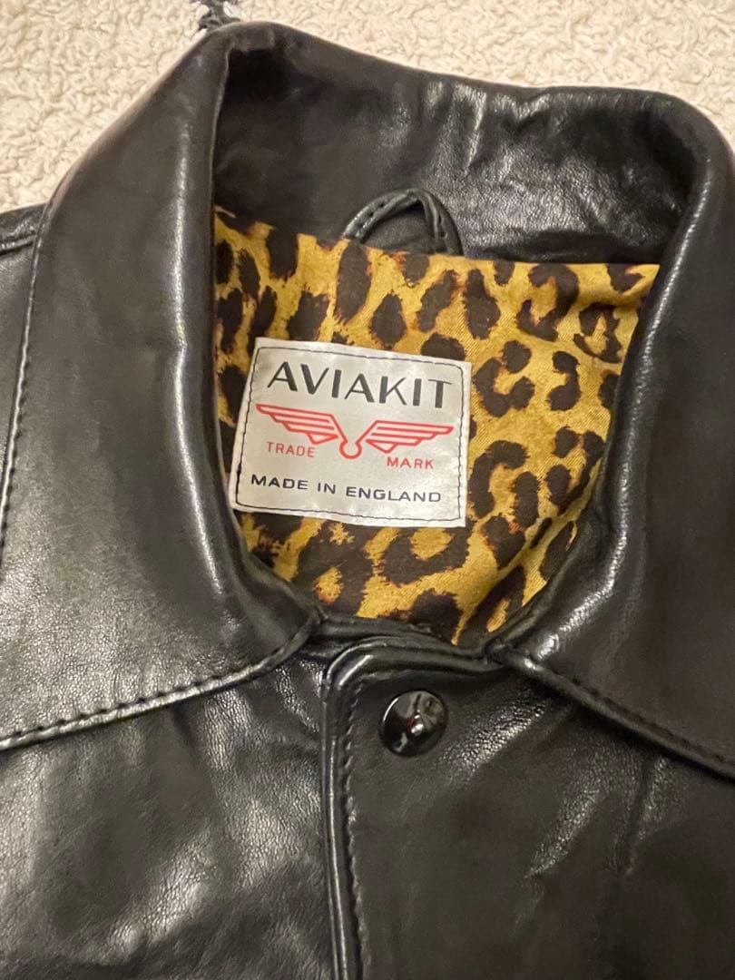 極美品 ルイスレザー　レオパードライナー