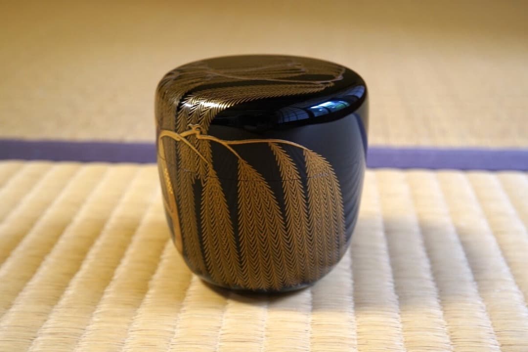 吉田 華正　柳蒔絵 大棗　而妙斎 ／梨子地　 茶道具 即中斎 惺斎 宗哲 近左