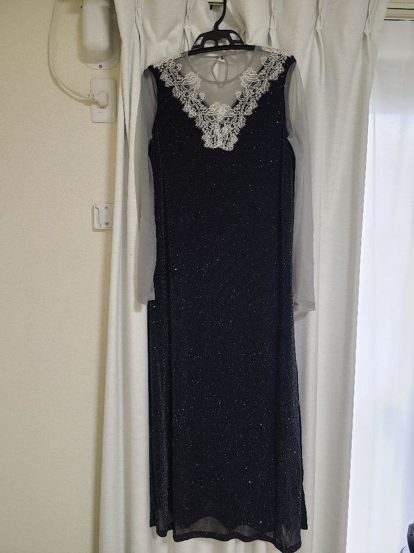 Lejaレースラメ スリットロングワンピース