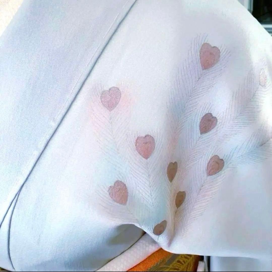 【美品】金彩 孔雀 松坂屋 生絹 訪問着 着物 フルセット スモールサイズ