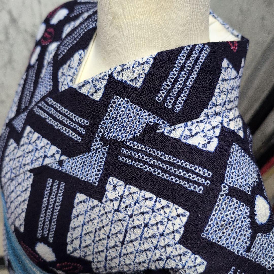 濱文子様ご購入高級有松絞り　肩当て居敷き当て付き　一部しつけ糸有り美品