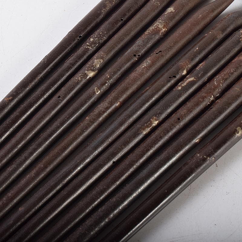 茶道具　釜師　木越三右衛門作　打出し　蕨頭　鉄火箸　五組　共箱　D　R8281