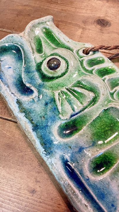 砥部焼　青芳作　鯉　壁飾り　焼物　骨董品　鯉のぼり　手作り