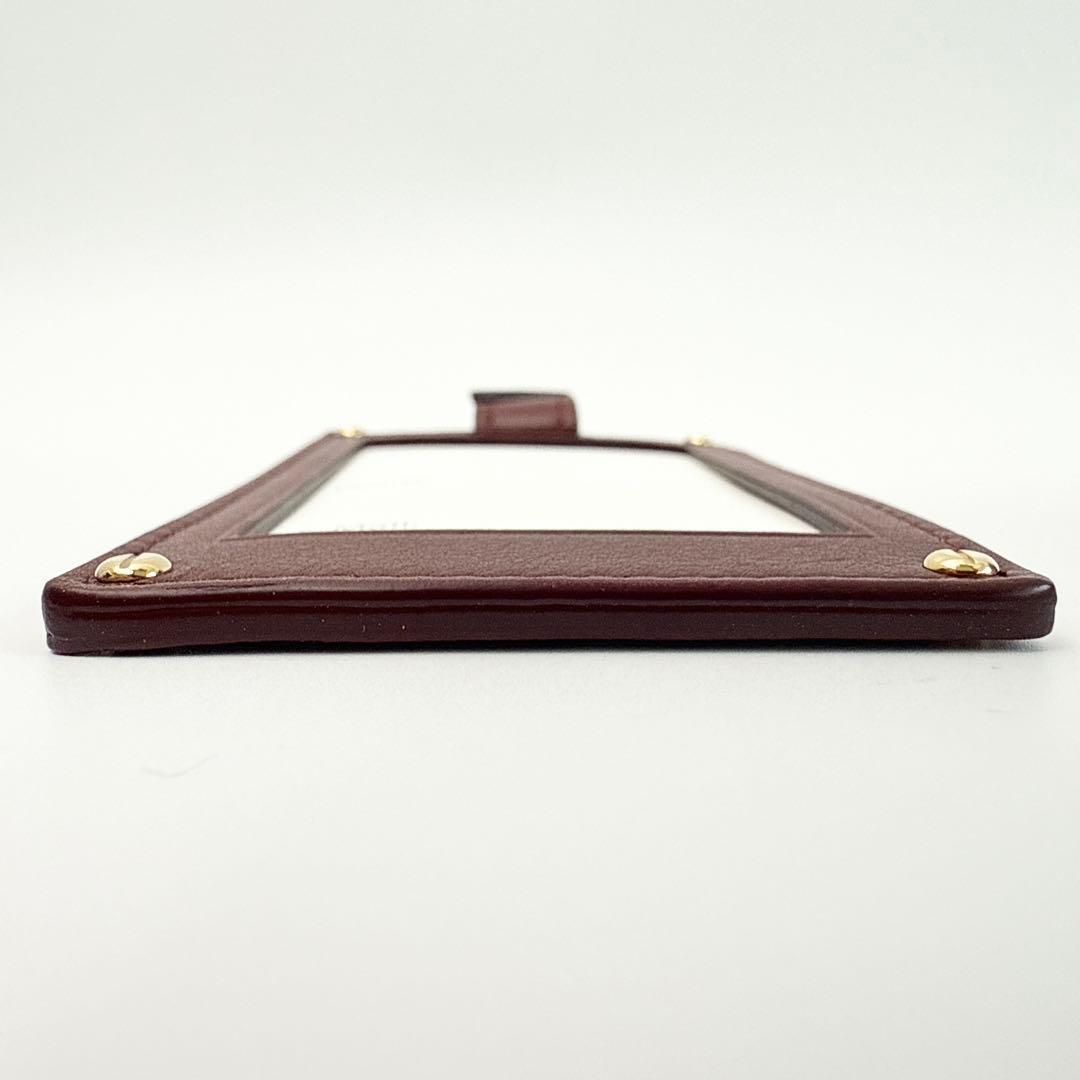 カルティエ マストライン レザー ネームタグ バッグチャーム ボルドー 袋付き1