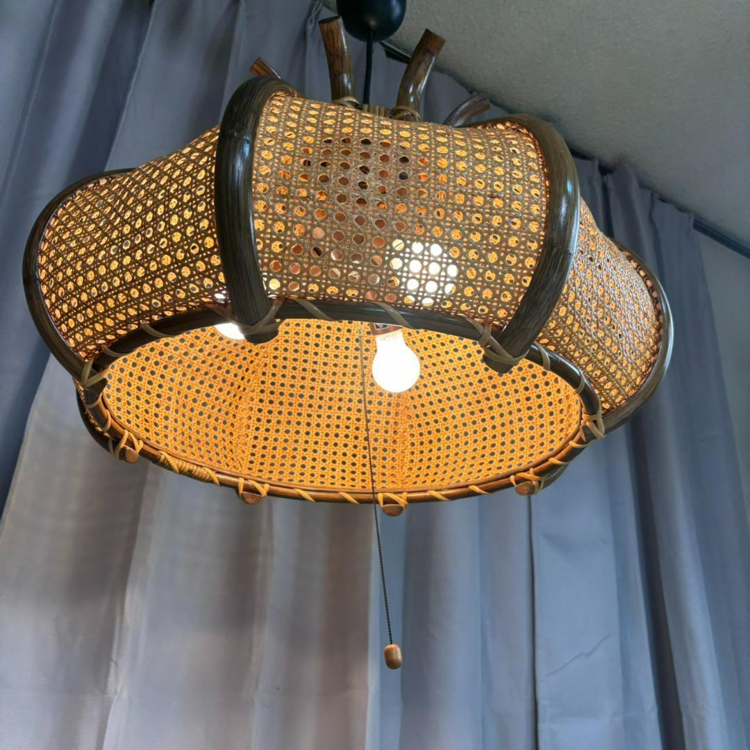 ラタン　照明　吊り下げ　ペンダントライト