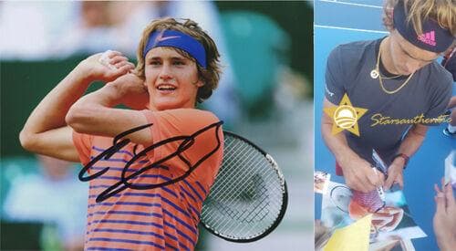 直筆サイン入り写真 アレクサンダー・ズベレフ プロテニス選手 SA鑑定済