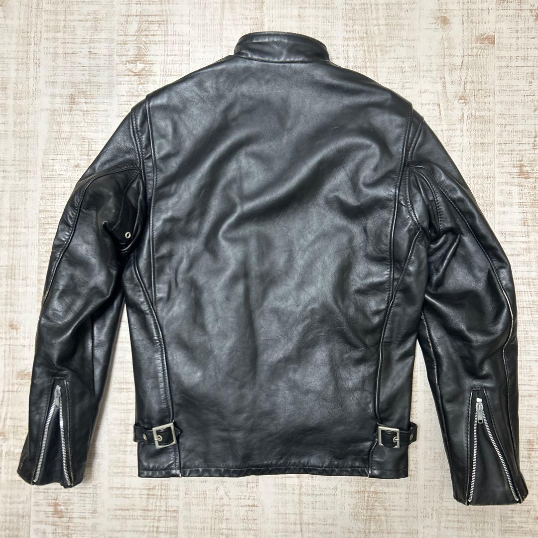 い*銀様 Schott（ショット）　 シングルレザーライダースジャケット　36