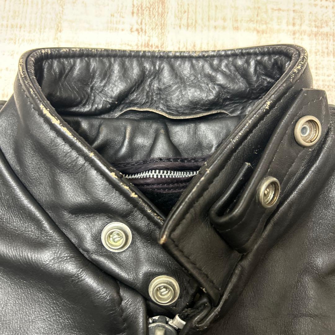 い*銀様 Schott（ショット）　 シングルレザーライダースジャケット　36