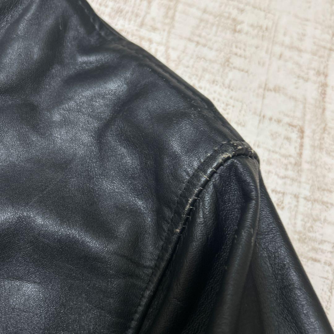 い*銀様 Schott（ショット）　 シングルレザーライダースジャケット　36