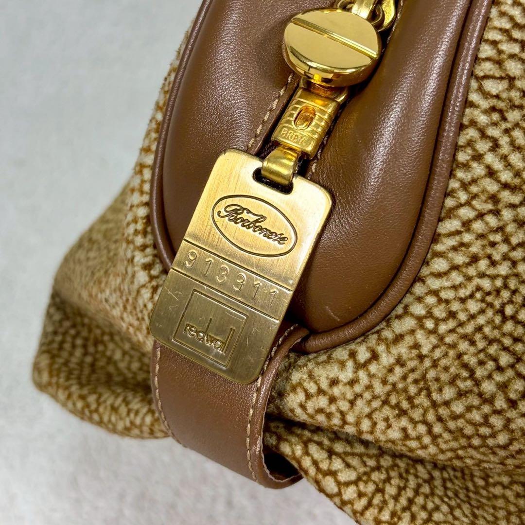 【美品✨】ボルボネーゼ ハンドバッグ うずら柄 スエード イタリア製　レザー