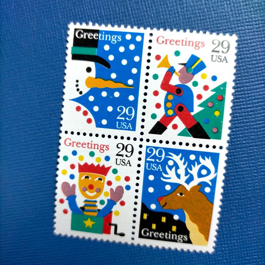 3127 外国切手 アメリカ 1993年 クリスマス 田型 2種