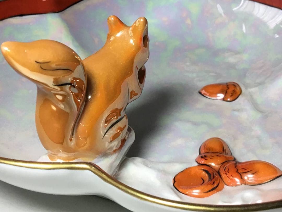 オールドノリタケ◆ドングリとリス◆ボウル 深皿 菓子皿 フィギュリン 森村