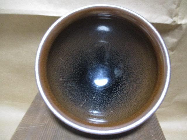 中国　宋代　禾目天目茶碗　古箱付き　R91-3